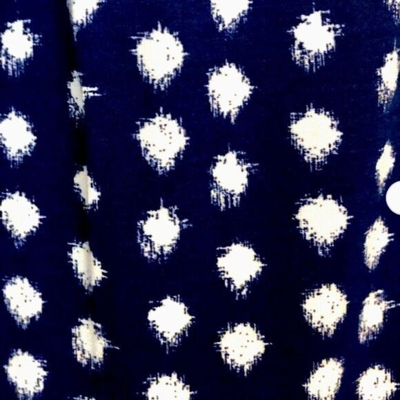 Merona Dress XS Polka- Dot Blue & White Empire Waist Retro Boho - Picture 11 of 12